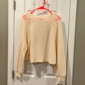 American Eagle Outfitters Knit Cream Sweater Size Medium